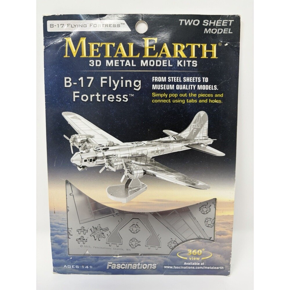 Fascinations Metal Earth B-17 Flying Fortress Airplane 3D Steel Sheet Model Kit